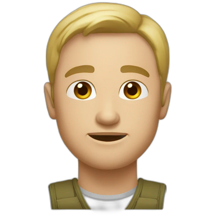 мальчик брюнет в форме солдата emoji