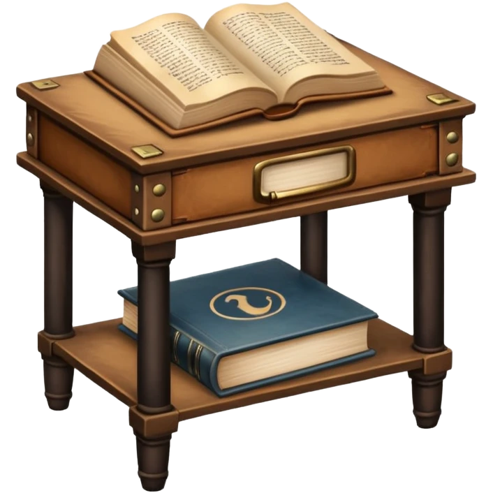 side table with book emoji