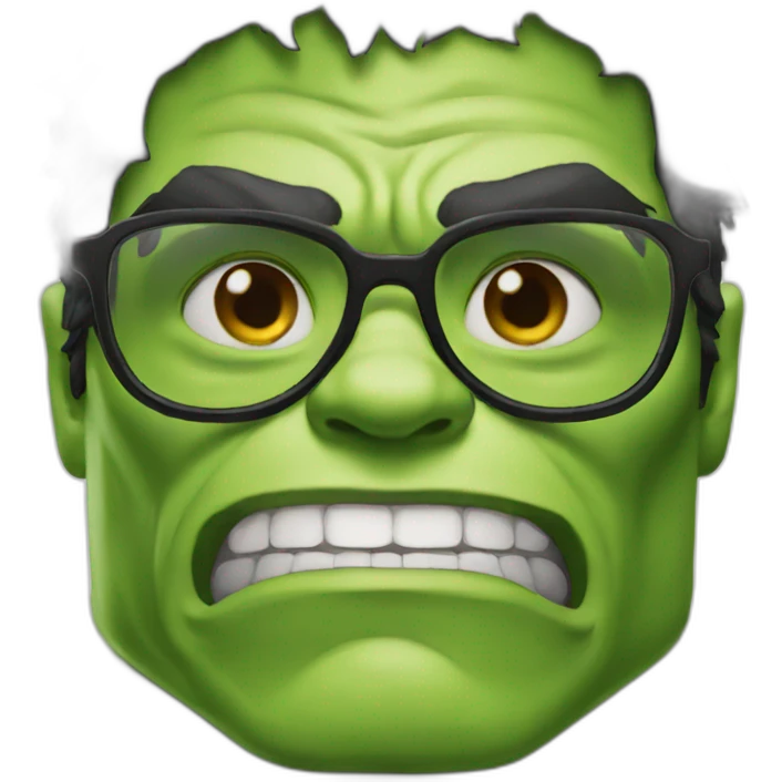 Hulk wearing glasses  emoji