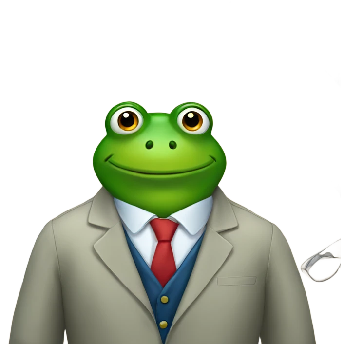 Frog wearing a work suit emoji