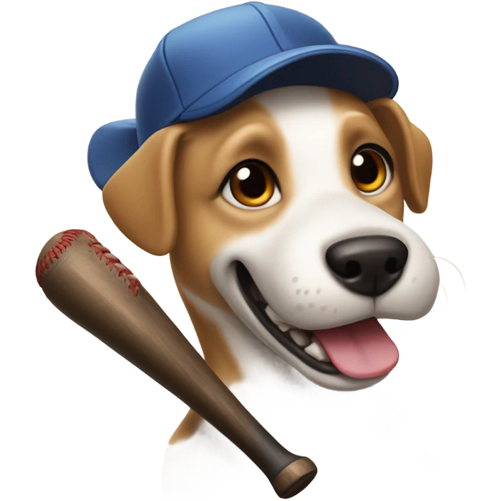 Dog playing baseball emoji