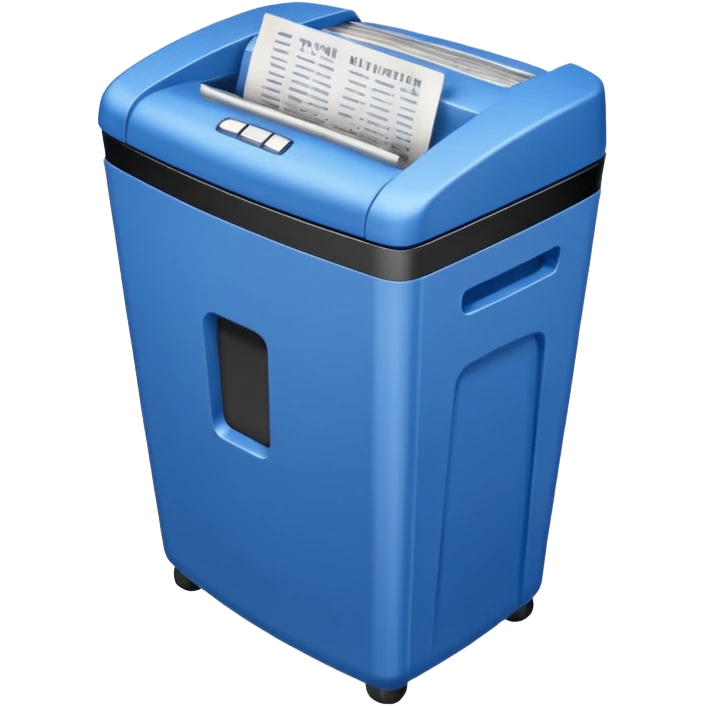blue paper shredder with papers emoji