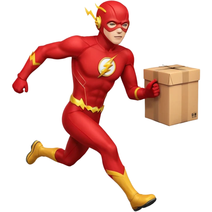 The flash running with package emoji