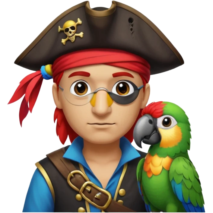 pirate and parrot emoji