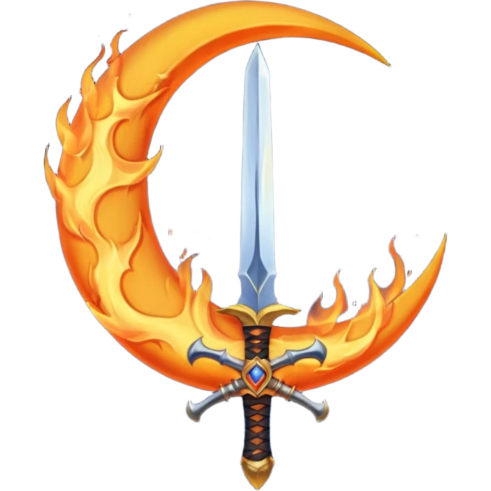 sword fire moon emoji