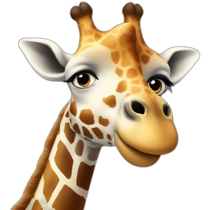 a giraffe with left hand up emoji