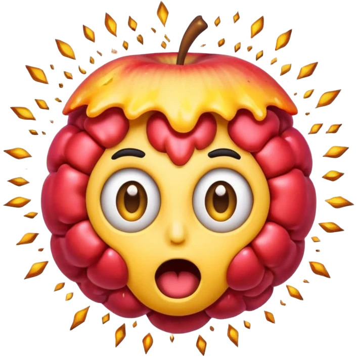 shocked emoji with an exploding colorful brain, wide eyes, open mouth, closely matching the style and expression of the apple emoji 🤯 emoji