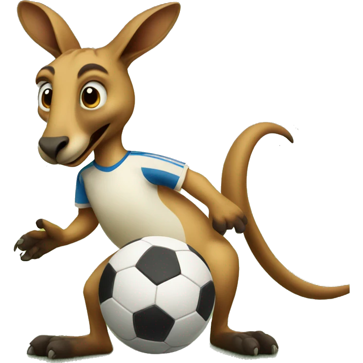 Kangaroo playing soccer emoji