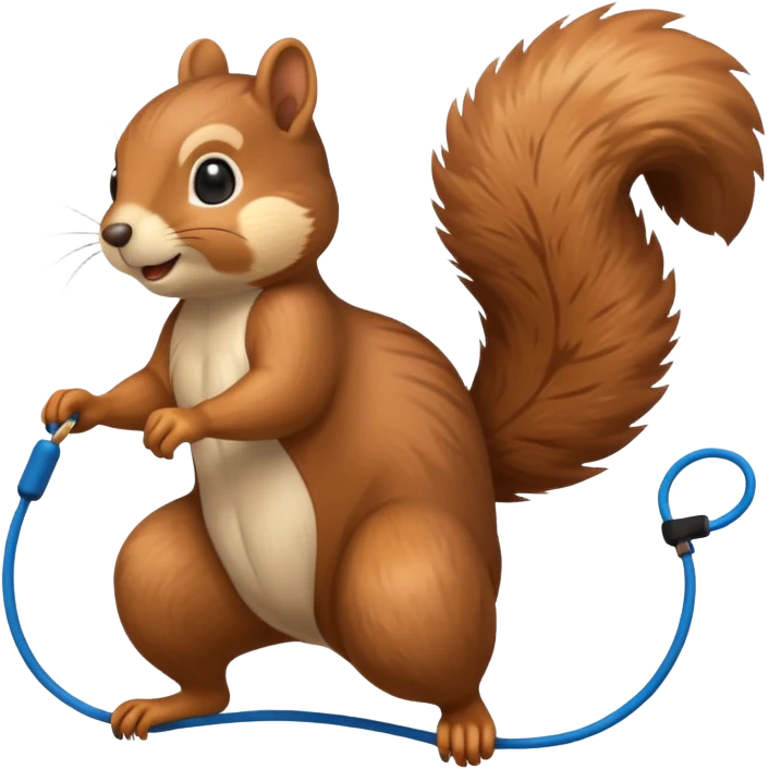 Squirrel playing jump rope emoji