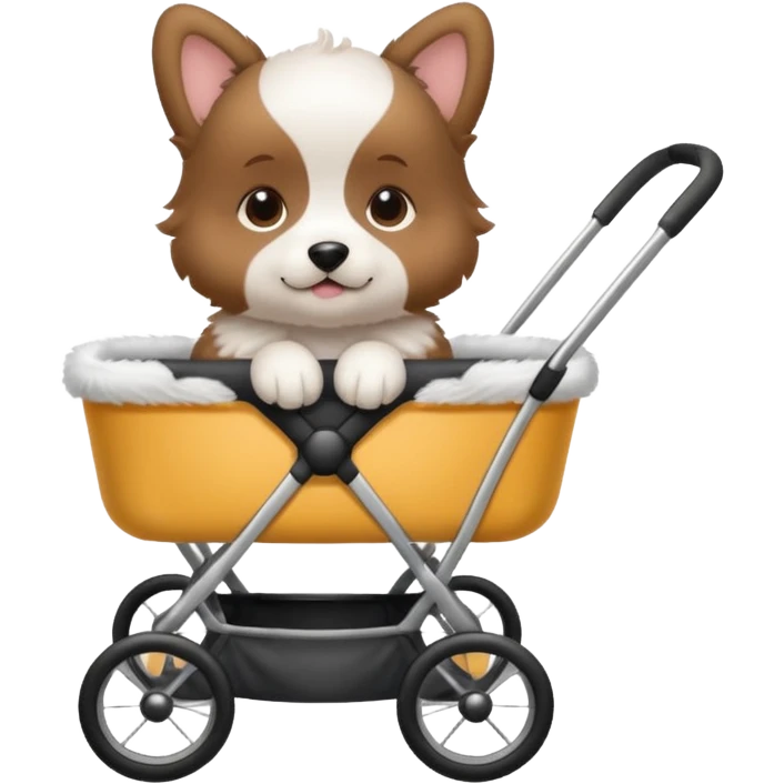 Stroller in puppy emoji