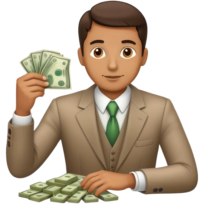 The banker man counting the money emoji | AI Emoji Generator
