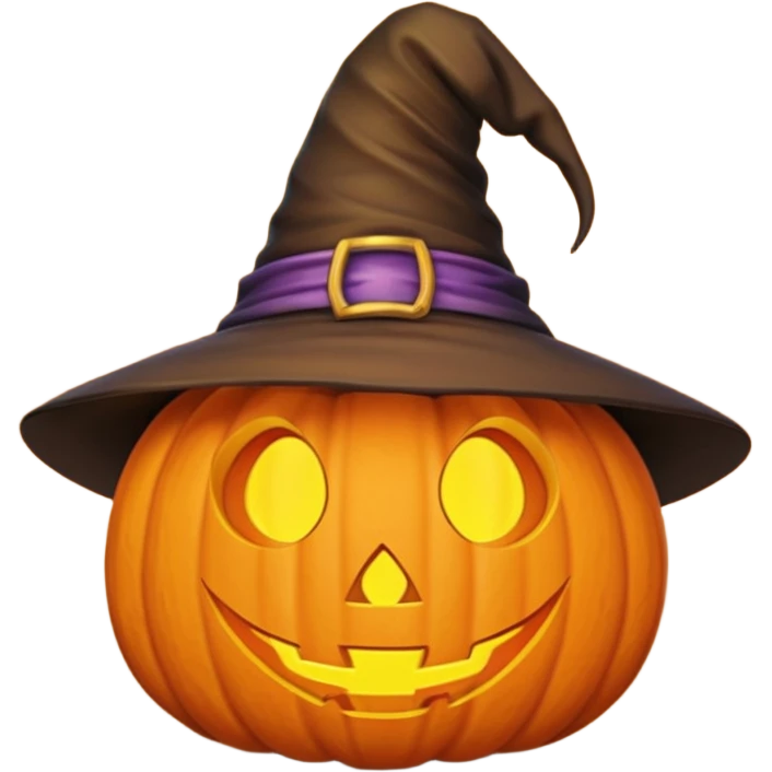 cute pumpkin with witch hat  emoji