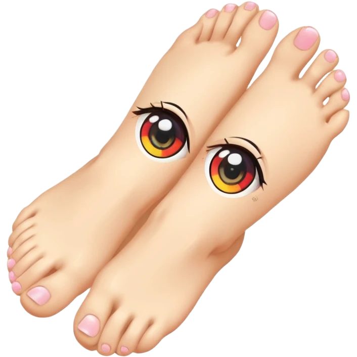 one foot With Anime Eyes in Chibi Sticker style emoji