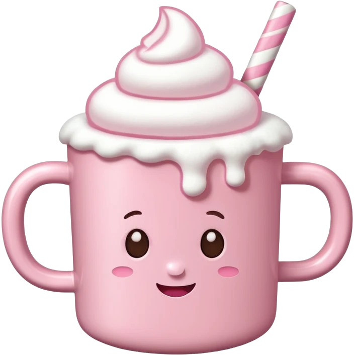 heiße Schokolade mit Marshmallows pink . Keine Gesichter  emoji
