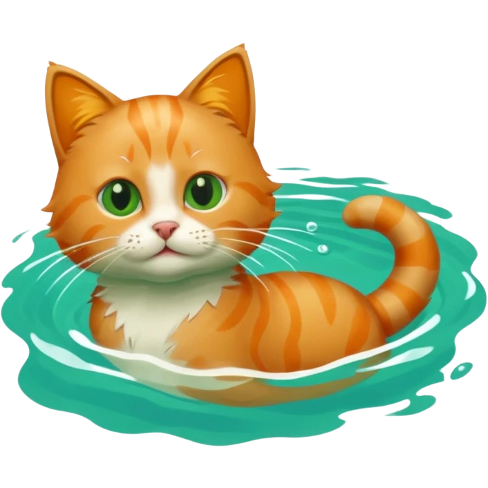 Cat in swimming pool  emoji