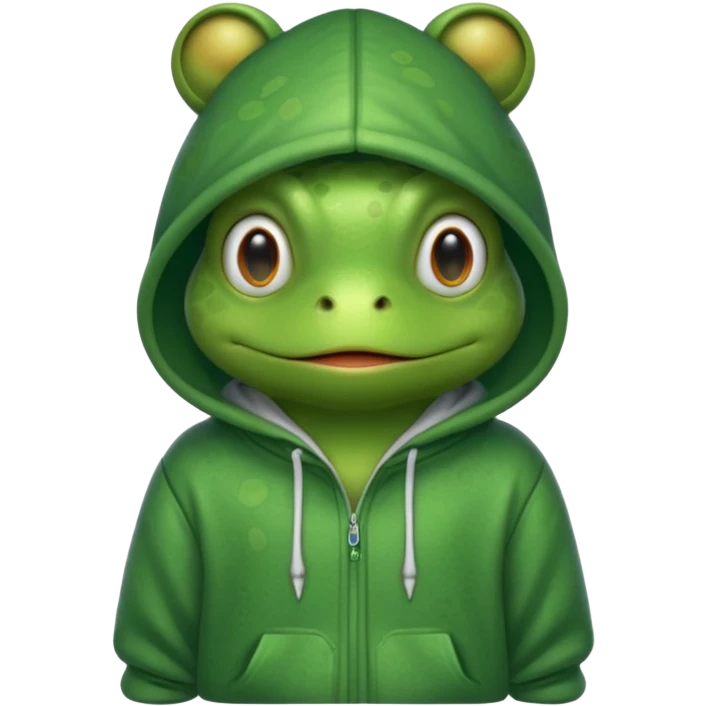 forg wearing a hoodie emoji