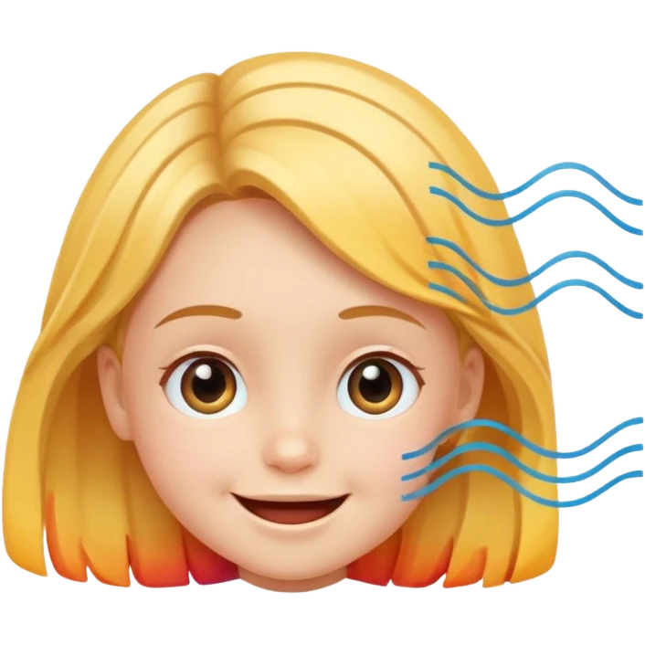 smiling child face with sound waves emoji