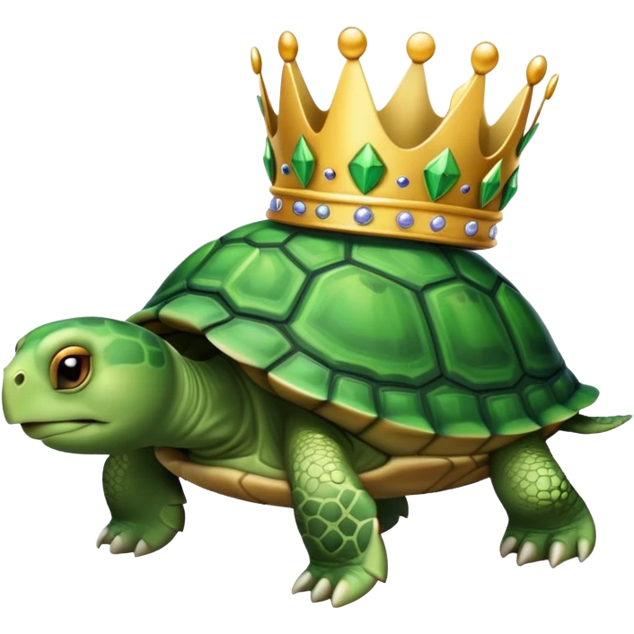 A turtle with a crown emoji