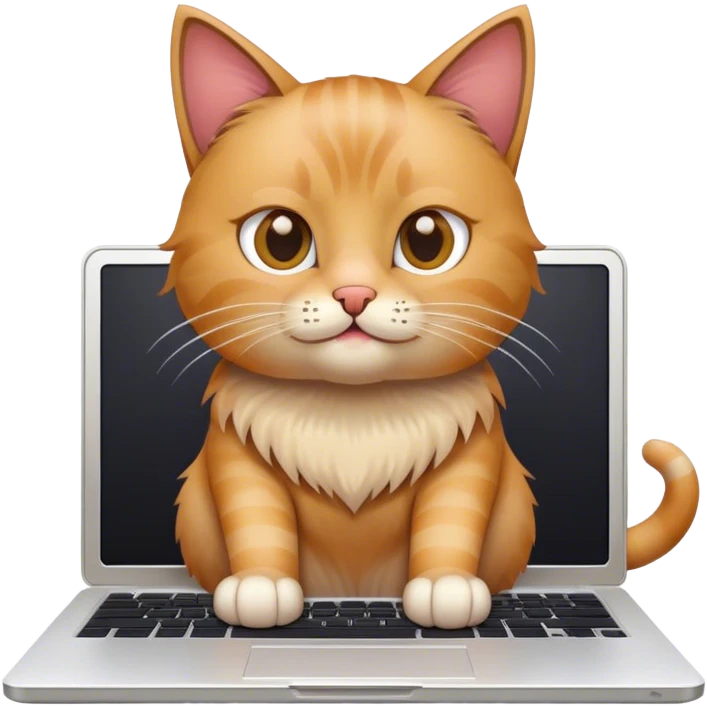 Cat working laptop emoji