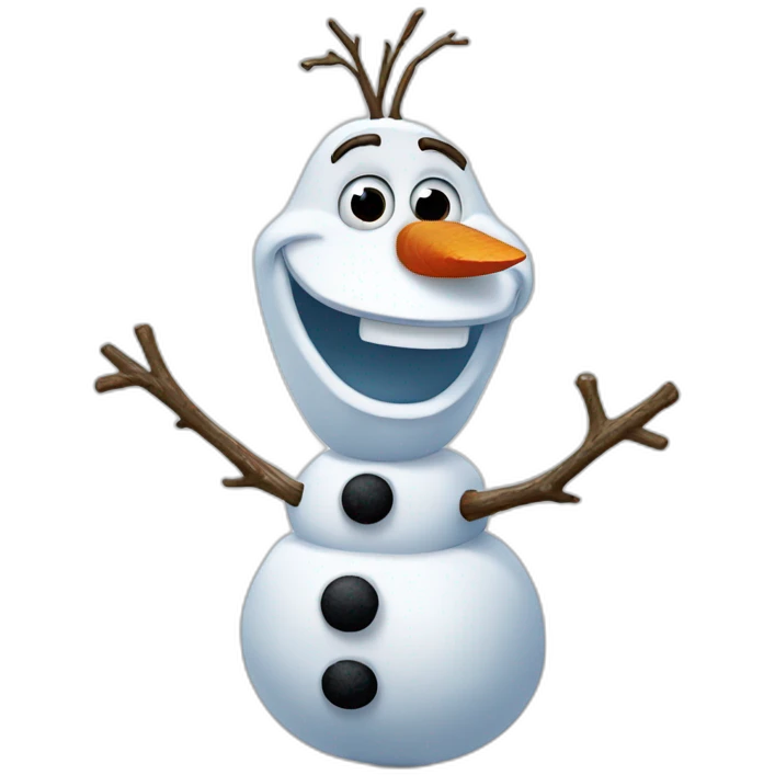 olaf snowman, frozen, happy emoji