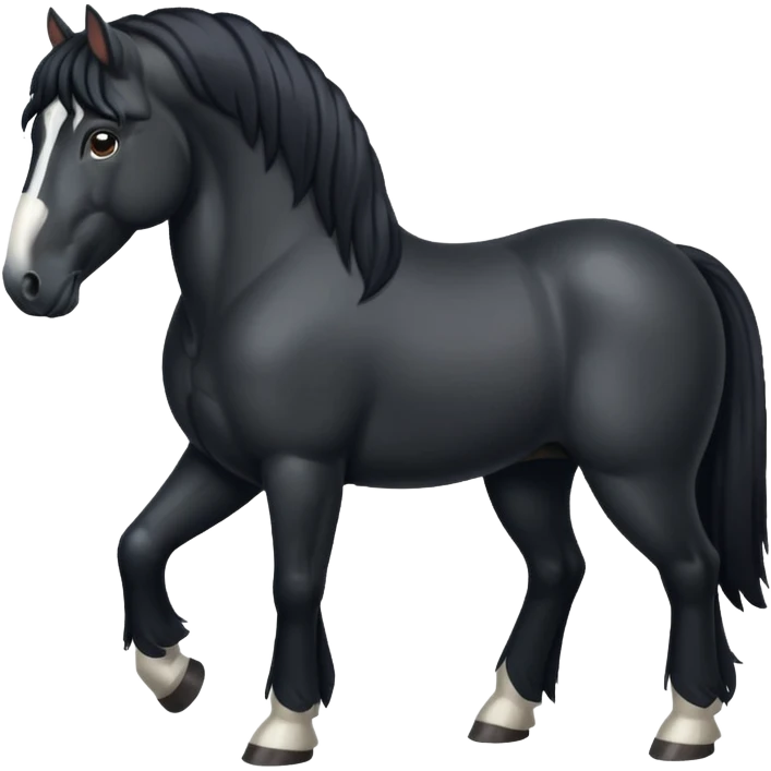 Black shire horse 4 legs  emoji