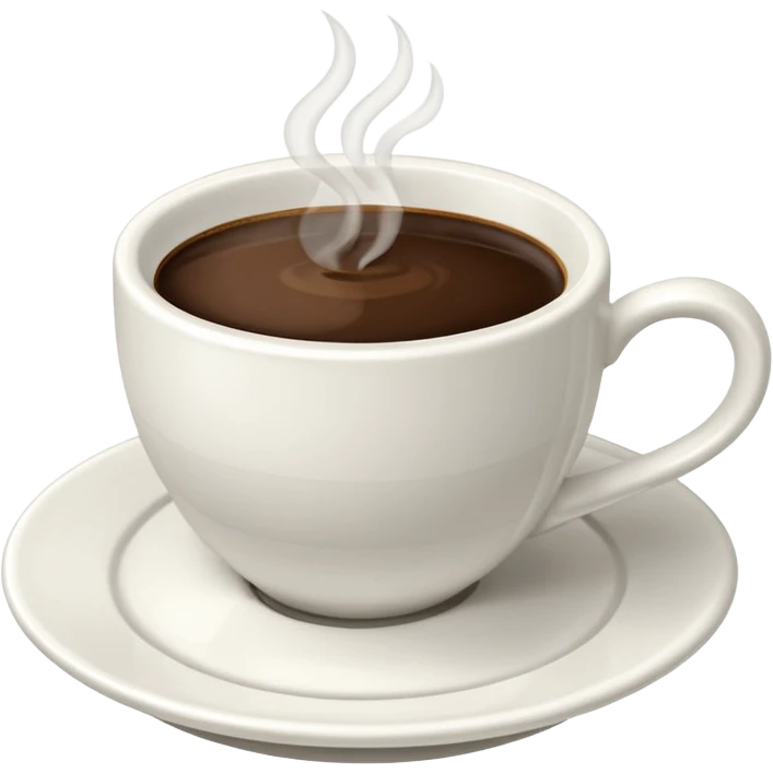 tazzina di caffè con piattino, isolated on white background emoji