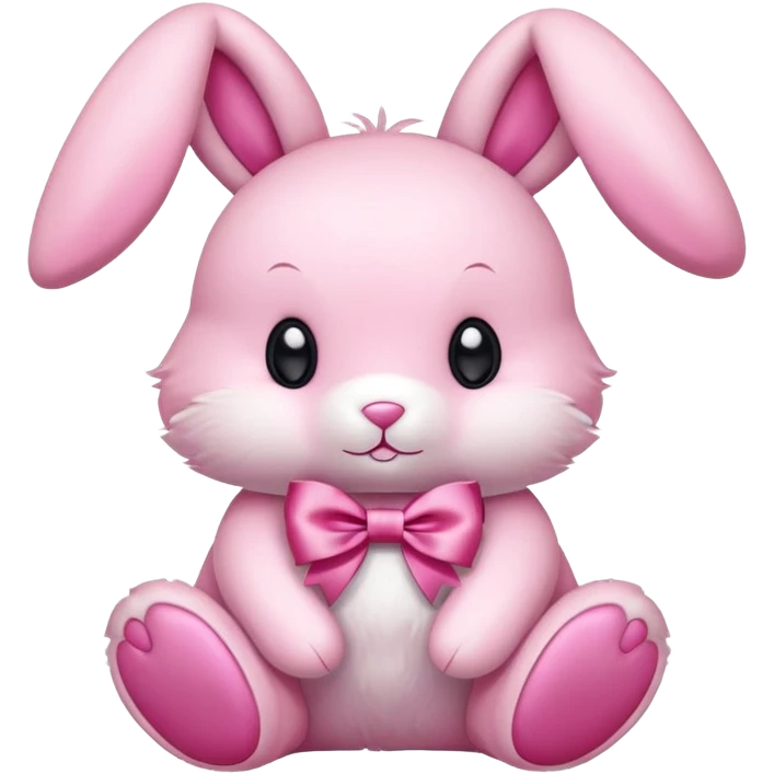 pink soft plush bunny with bow emoji