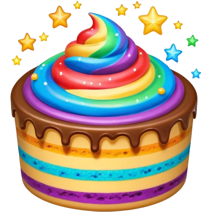 Rainbow galaxy starry pudding emoji
