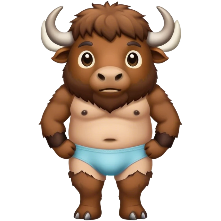 Buffalo wearing underpants emoji