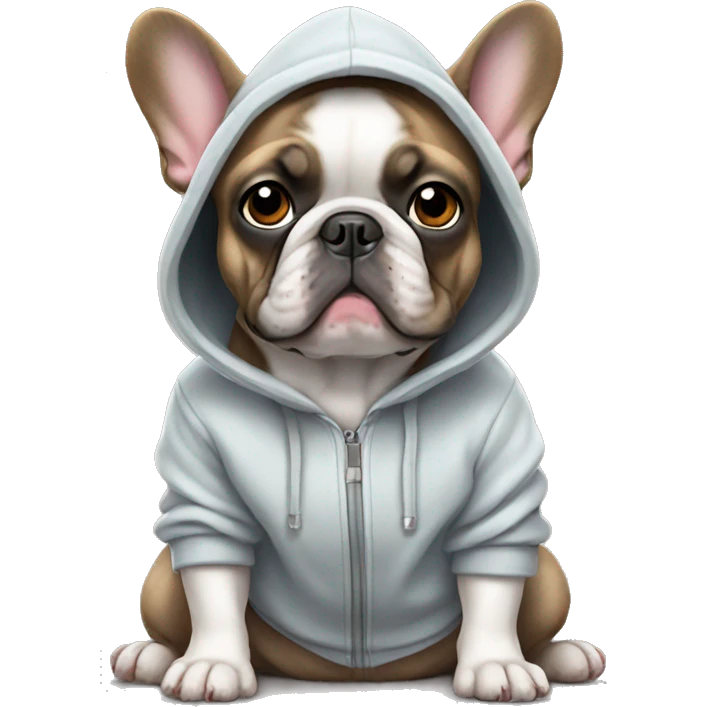 French bulldog with a hoodie emoji