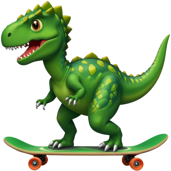 Dinosaur on a skateboard emoji