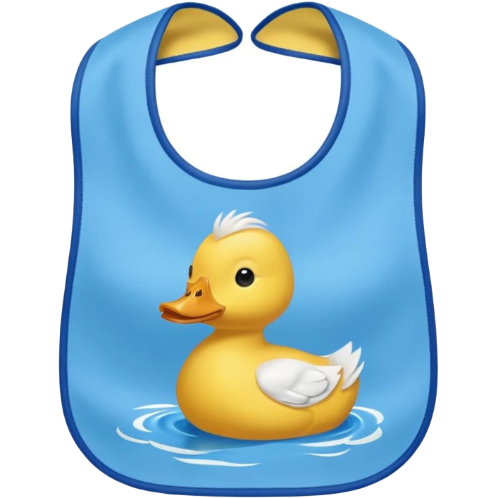 Blue bib with duck print emoji