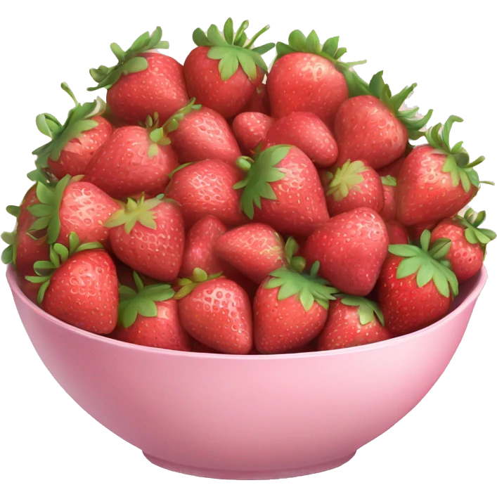 large fancy pastel pink bowl of strawberries emoji