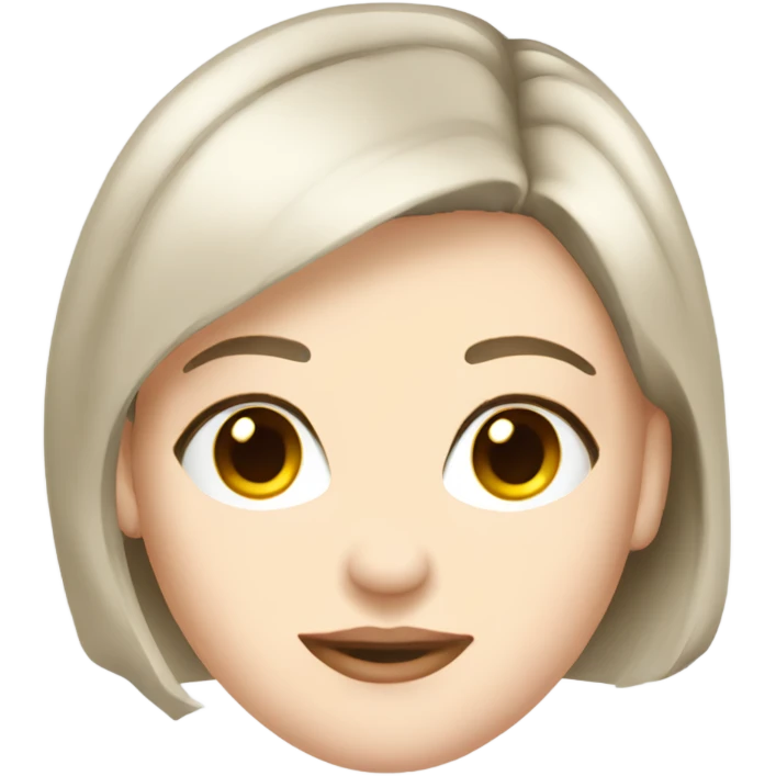 young pretty woman pale skin back bob haircut emoji
