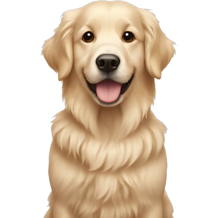 Golden retriever with bichon frise emoji