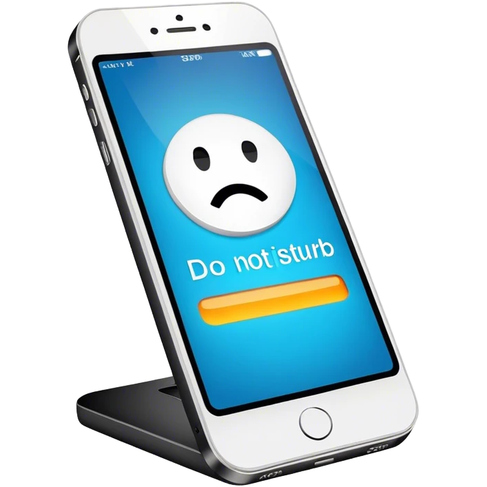 a mobile phone holding up a ‘do not disturb’ sign emoji