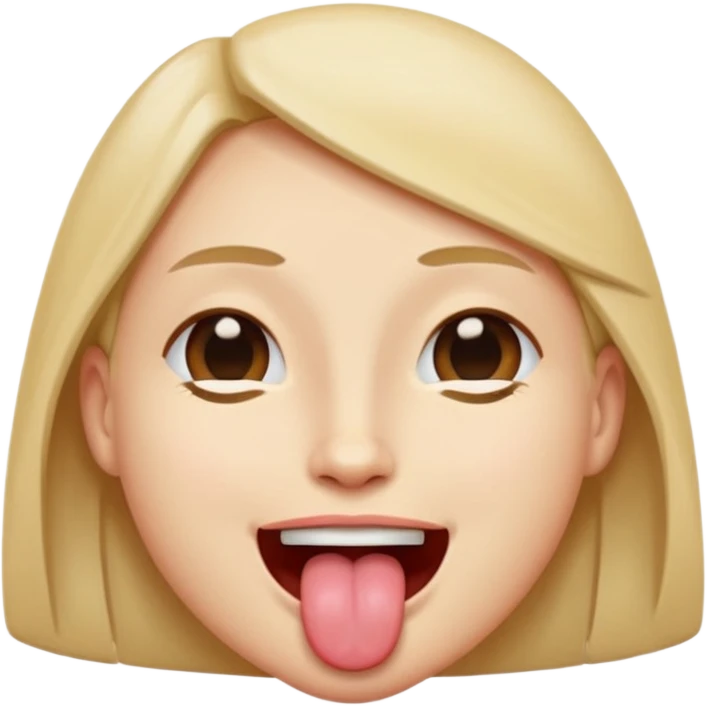Eyes tightly closed like 😵 and tongue out like 😝 emoji