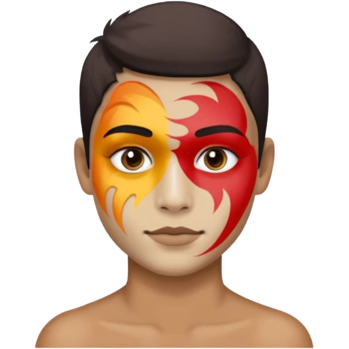 Fan with Face Paint half body emoji