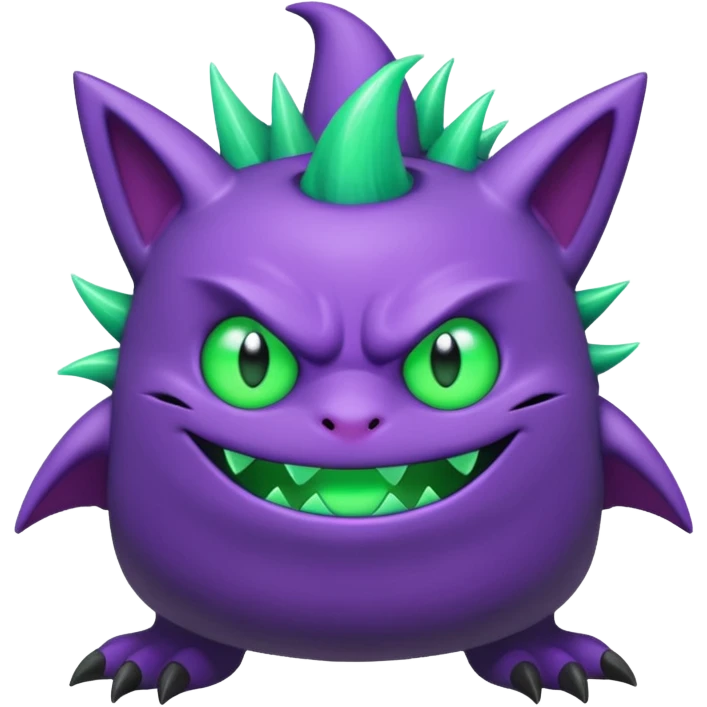 Eldritch Solarpunky Zappy Sprigatito-Gengar-fusion emoji