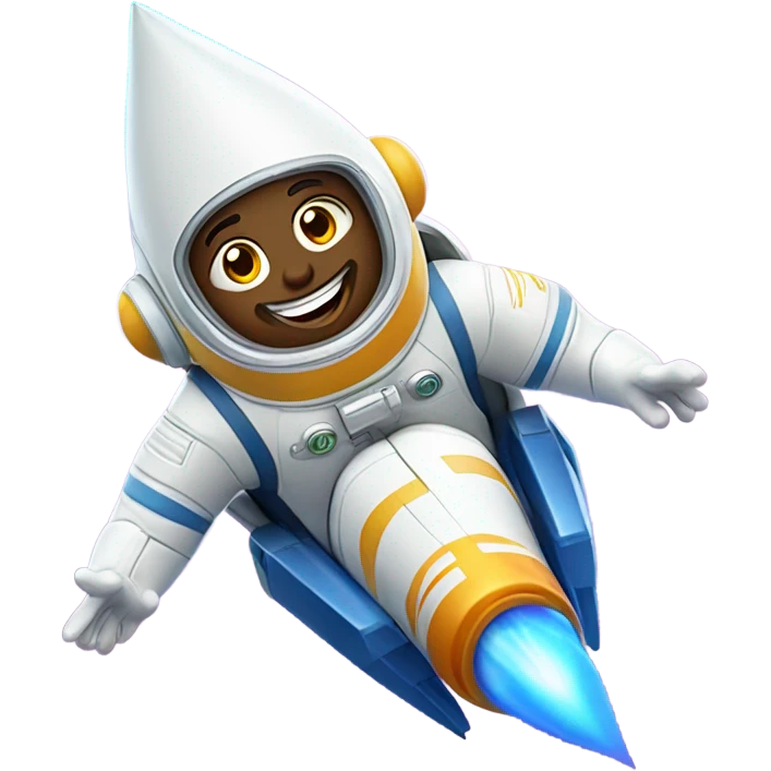 white man flying on a rocket emoji