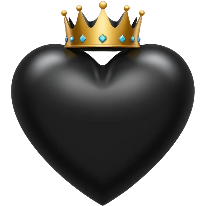 Corazon negro con corona emoji