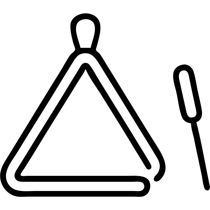 triangle musical instrument with a beater, minimal style emoji