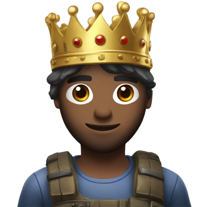 PUBG mobile game player with a crown on head emoji