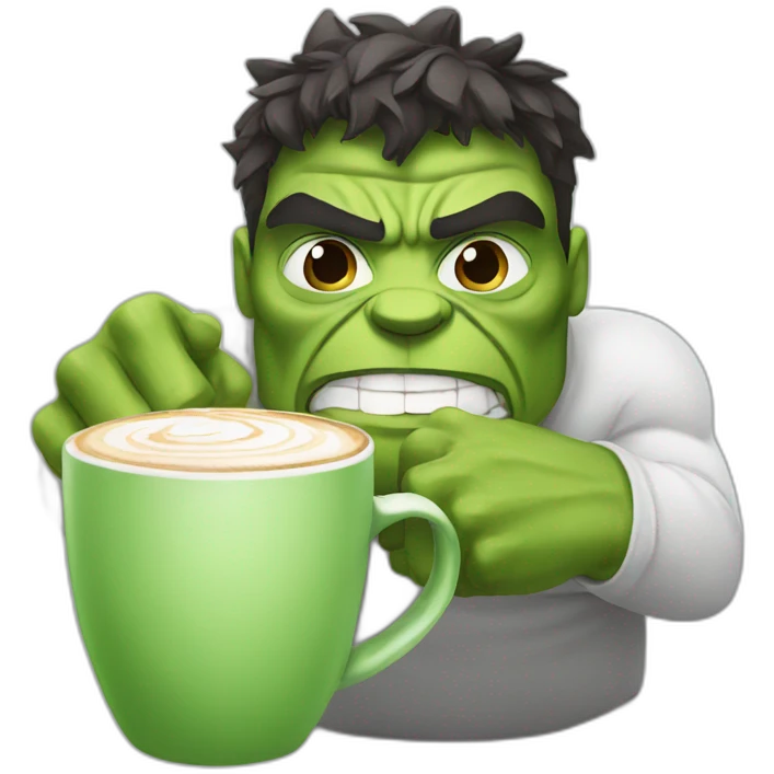 Hulk drinking cappuccino  emoji