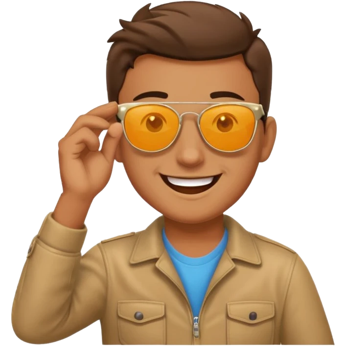 A guys taking of his sun glasses in a emoji like this 😎 emoji