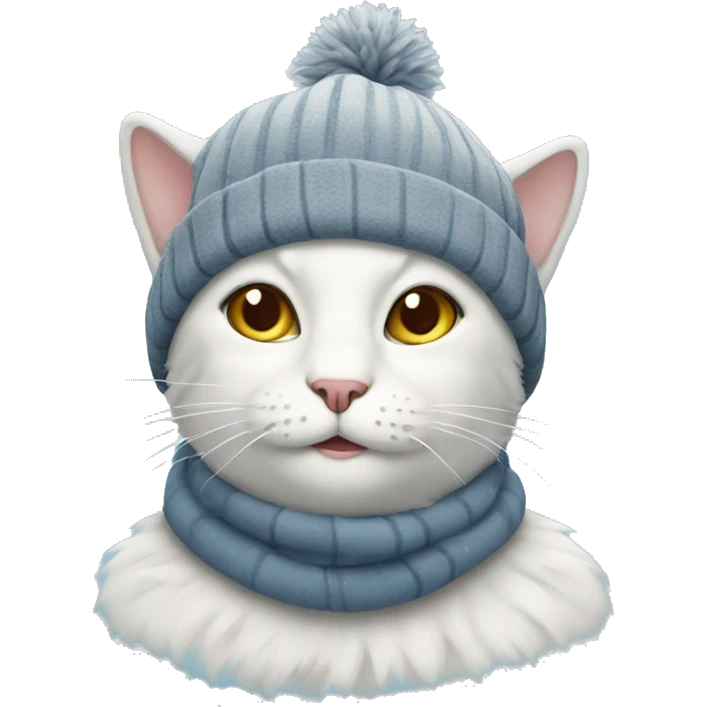 Winter cat with hat  emoji