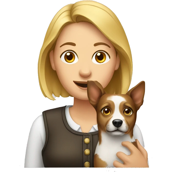 german woman with dog  emoji
