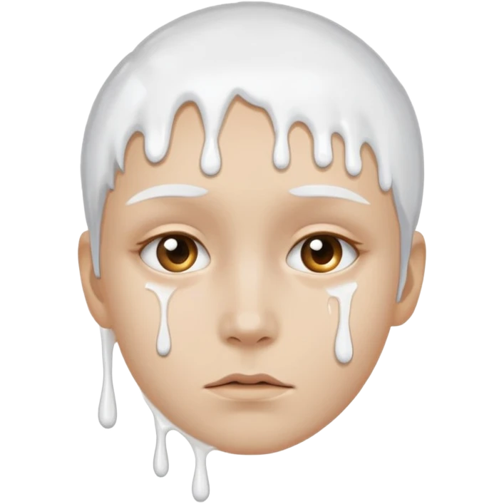 White paint dripping from face emoji
