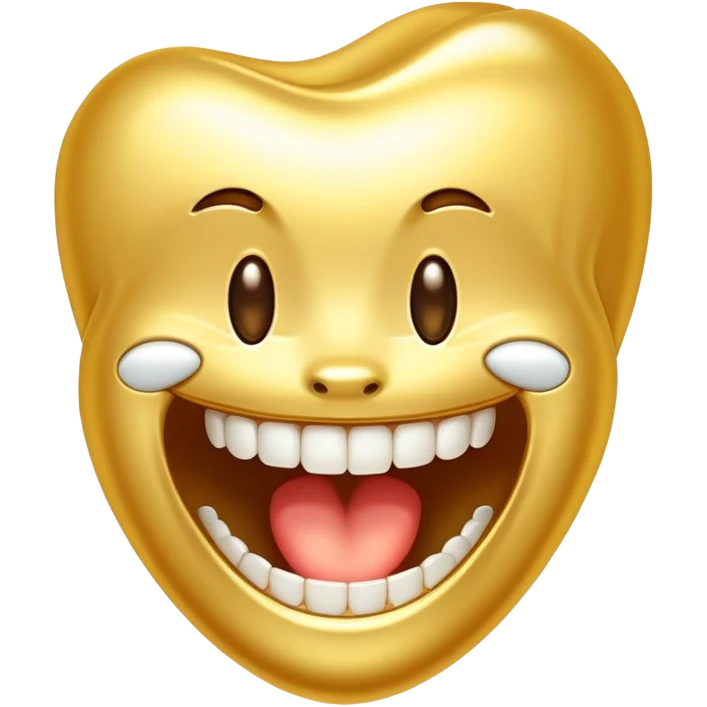 Golden tooth smiling emoji