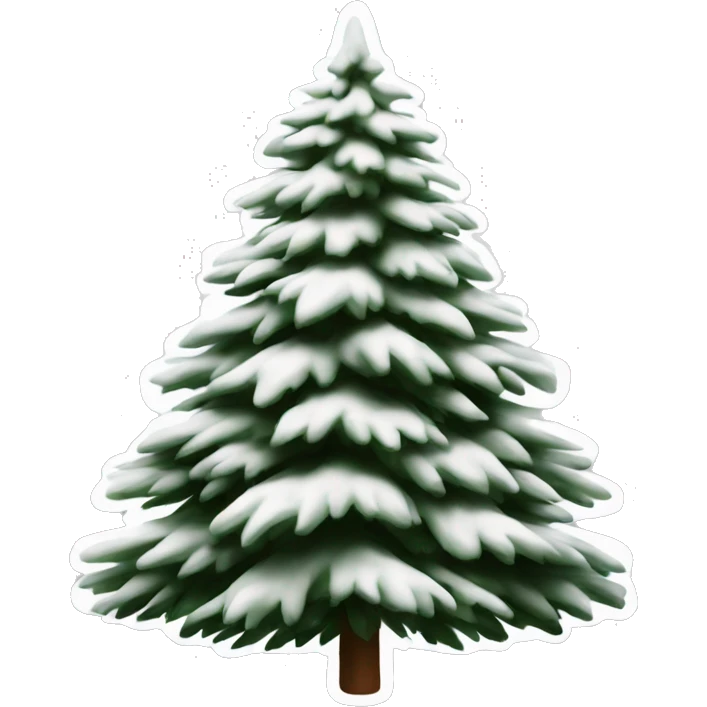 actual white fir christmas tree isolated.  emoji